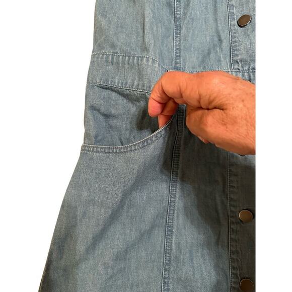 Free People Movement Women’s Sami Button Front Chambray Halter Mini Dress Size L - Picture 8 of 10